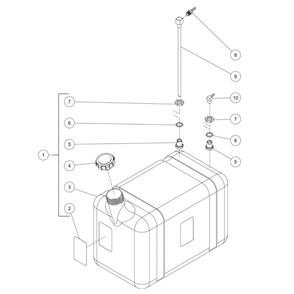 Burner Fuel Tank Diagram and Parts List for HDC-3505-0H6G  Mi-T-M Pressure Washer