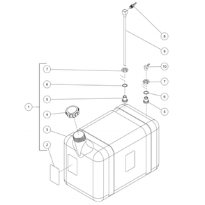 Burner Fuel Tank Diagram and Parts List for HS-4004-0MAV  Mi-T-M Pressure Washer