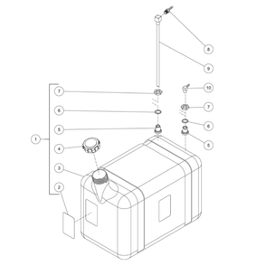 Burner Fuel Tank Diagram and Parts List for HDC-3505-0K6G  Mi-T-M Pressure Washer