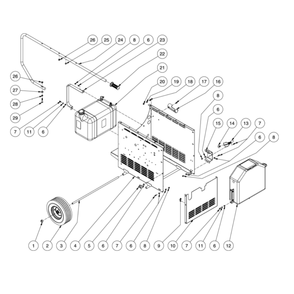Chassis Diagram and Parts List for HHS-3005-1E2A  Mi-T-M Pressure Washer