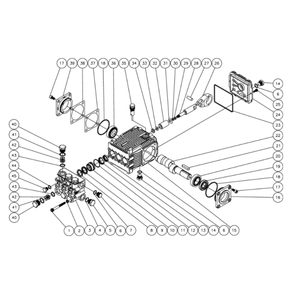 Pump Diagram and Parts List for HHS-3004-0E8A  Mi-T-M Pressure Washer