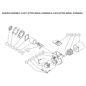 Burner Diagram and Parts List for HHS-3005  Mi-T-M Pressure Washer