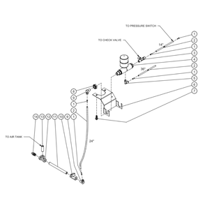 Tank Drain - Horizontal Diagram and Parts List for ACS-46375-80HM  Mi-T-M Compressor
