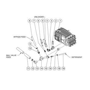 Pump Plumbing Diagram and Parts List for HDS-4005-1K6G  Mi-T-M Pressure Washer