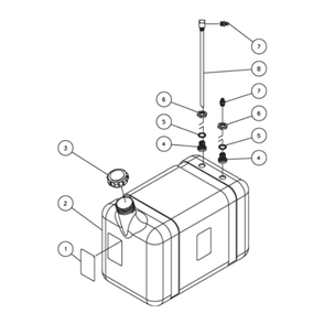 Fuel Tank Diagram and Parts List for HHD-2004-0E2G  Mi-T-M Pressure Washer
