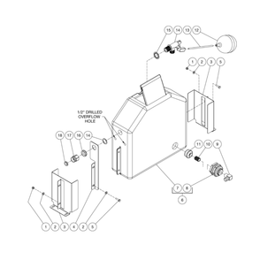 Float Tank Diagram and Parts List for HS-3505-0MDK  Mi-T-M Pressure Washer