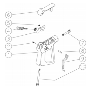 Gun Diagram and Parts List for HS-4004-0MAV  Mi-T-M Pressure Washer