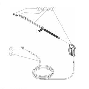 Gun/Wand/Hose Diagram and Parts List for HDC-3505-0V6G  Mi-T-M Pressure Washer