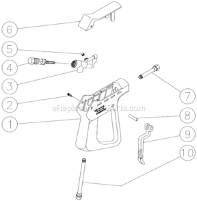 Gun Assembly Diagram and Parts List for CA-2403-0MHB  Mi-T-M Pressure Washer
