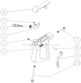 Gun Assembly Diagram and Parts List for CA-2403-0MRB  Mi-T-M Pressure Washer