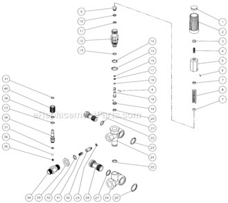 Unloader Assembly Diagram and Parts List for CA-2403-0MVB  Mi-T-M Pressure Washer