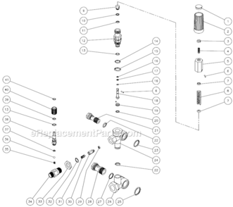 Unloader Assembly Diagram and Parts List for CA-2703-0MHB  Mi-T-M Pressure Washer
