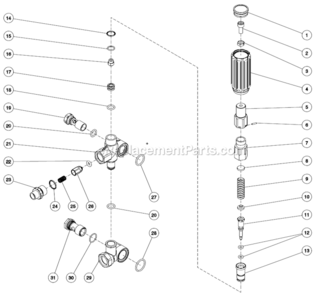 Page G Diagram and Parts List for CA-3504-0MHB  Mi-T-M Pressure Washer