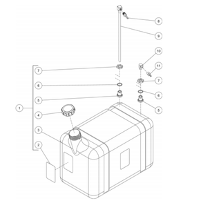 Diesel Fuel Tank Diagram and Parts List for HDS-4005-1H6G  Mi-T-M Pressure Washer