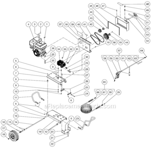 Frame Assembly After S/N 10176225 Diagram and Parts List for CBA-3504-0MRB  Mi-T-M Pressure Washer