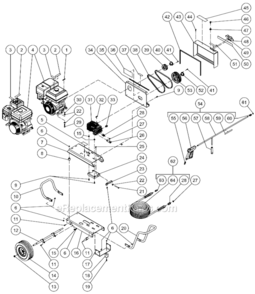Frame Assembly After S/N 10239171 Diagram and Parts List for CBA-4004-0MRB  Mi-T-M Pressure Washer