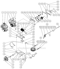 Frame Assembly After S/N 10455300 Diagram and Parts List for CBA-4004-0MRB  Mi-T-M Pressure Washer