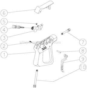 Gun Assembly Diagram and Parts List for CBA-4004-0MRB  Mi-T-M Pressure Washer