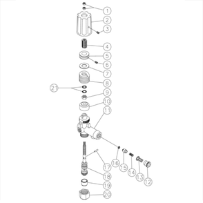 Unloader Diagram and Parts List for HHS-3004-1E3G  Mi-T-M Pressure Washer