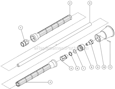 Lance Assembly Diagram and Parts List for CD-1002-2MUC  Mi-T-M Pressure Washer