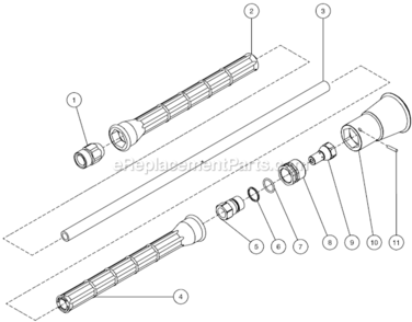 Lance Assembly Diagram and Parts List for CD-1002-2MUH  Mi-T-M Pressure Washer