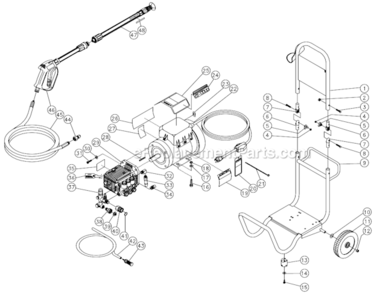 Frame Assembly Before S/N 10040369 Diagram and Parts List for CD-1502-0MUC  Mi-T-M Pressure Washer