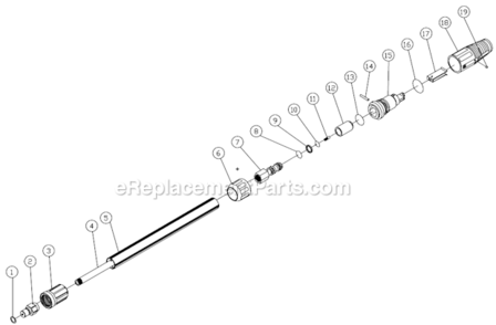 Lance Assembly Diagram and Parts List for CD-1502-0MUC  Mi-T-M Pressure Washer