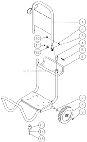 Cart Assembly Diagram and Parts List for CD-1502-0MUC  Mi-T-M Pressure Washer