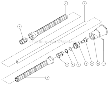 Lance Assembly Diagram and Parts List for CD-1502-2MUC  Mi-T-M Pressure Washer
