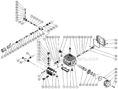 Old Pump Assembly Diagram and Parts List for CD-1504-1MHC  Mi-T-M Pressure Washer