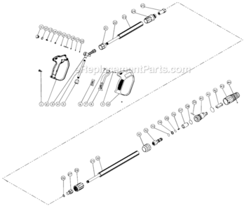 Gun And Lance Assembly Diagram and Parts List for CD-1504-1MVC  Mi-T-M Pressure Washer