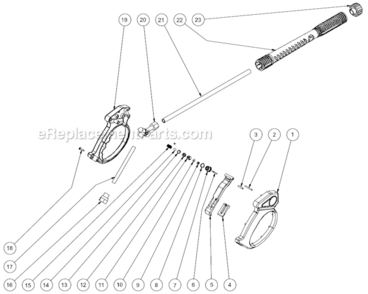 Gun And Lance Assembly Diagram and Parts List for CD-2003-0MHH  Mi-T-M Pressure Washer
