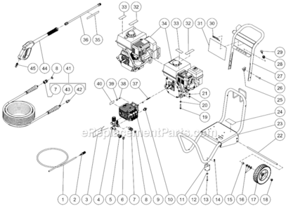 Page B Diagram and Parts List for CD-2003-2MHC  Mi-T-M Pressure Washer