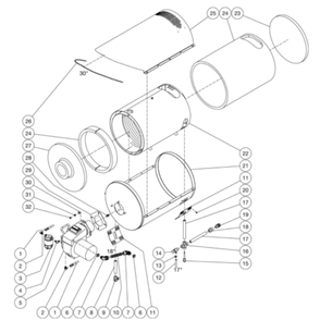 Heat Exchanger Diagram and Parts List for HHS-2004-2E2G  Mi-T-M Pressure Washer