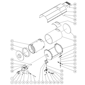 Heat Exchanger Diagram and Parts List for HS-3506-1MGH  Mi-T-M Pressure Washer