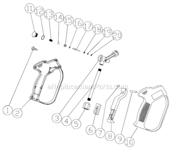 Gun Assembly Diagram and Parts List for CM-2000-1MTC  Mi-T-M Pressure Washer