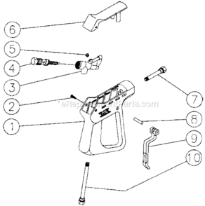 Gun Assembly Diagram and Parts List for CM-2500-0MVB  Mi-T-M Pressure Washer