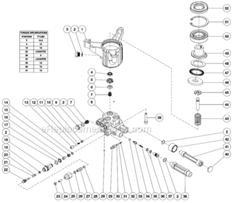 Pump Assembly Diagram and Parts List for CV-2300-0MBC  Mi-T-M Pressure Washer