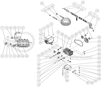 Page F Diagram and Parts List for CW-1003-SME1  Mi-T-M Pressure Washer