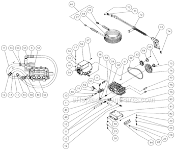 Page H Diagram and Parts List for CW-1003-SME1  Mi-T-M Pressure Washer