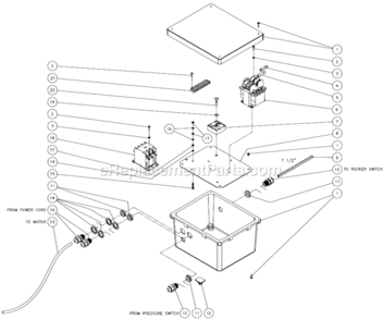 Electrical Box Assembly B Diagram and Parts List for CW-2004-SME1  Mi-T-M Pressure Washer
