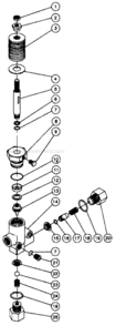 Unloader Assembly Diagram and Parts List for CW-2405-0ME1  Mi-T-M Pressure Washer