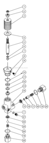 Unloader Assembly Diagram and Parts List for CW-2405-4ME3  Mi-T-M Pressure Washer