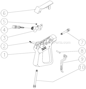 Gun Assembly Diagram and Parts List for CW-2505-4UGH  Mi-T-M Pressure Washer