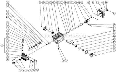 Pump Assembly Diagram and Parts List for CW-2505-4UGH  Mi-T-M Pressure Washer