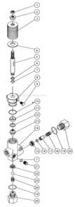 Unloader Assembly Diagram and Parts List for CW-3004-4MDY  Mi-T-M Pressure Washer