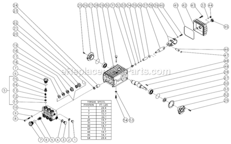 Pump Assembly Before S/N 10375000 Diagram and Parts List for CW-3004-4ME3  Mi-T-M Pressure Washer