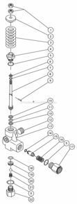 Unloader Assembly Diagram and Parts List for CW-4003-3MGH After S/N 10070000 Mi-T-M Pressure Washer