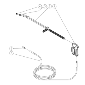 Gun/Wand/Hose Diagram and Parts List for HDS-3505-0V6A  Mi-T-M Pressure Washer
