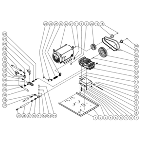 Motor/Pump Diagram and Parts List for HHD-2004-0E2G  Mi-T-M Pressure Washer